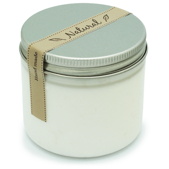 Aufkleber mit dem Text "Hand made natural" zum Dekorieren.