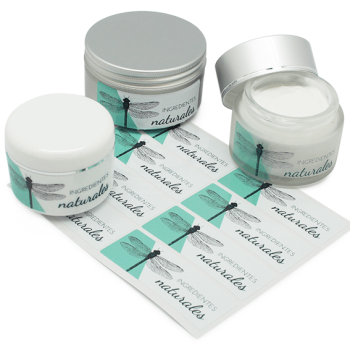 Aufkleber "natürliche Inhaltsstoffe" für selbstgemachte Kosmetik. Online-Verkauf.