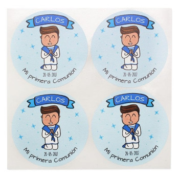Personalisierte Kommunionaufkleber. Online-Verkauf