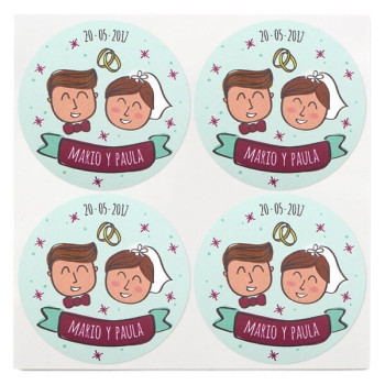 Personalisierte Hochzeitsaufkleber. Online-Verkauf