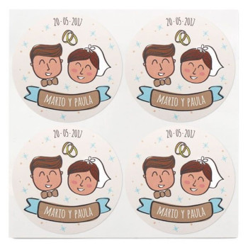 Personalisierte Hochzeitsaufkleber. Online-Verkauf