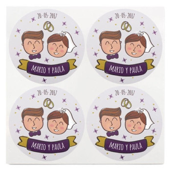 Runde benutzerdefinierte Hochzeitsaufkleber