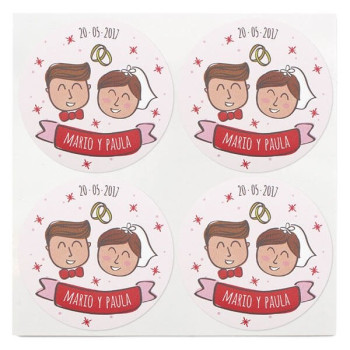 Personalisierte Hochzeitsaufkleber. Online-Verkauf