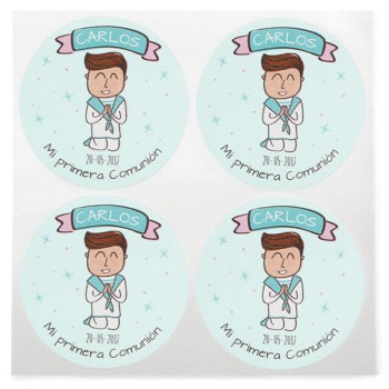 Personalisierte Kommunionaufkleber. Online-Verkauf