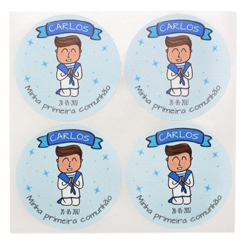 Personalisierte Kommunionaufkleber. Online-Verkauf