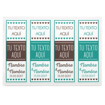 Benutzerdefinierte Etiketten für Hochzeitsdetails. Online-Verkauf