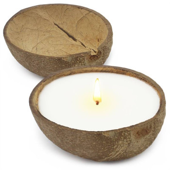 Kokosnussschale für Kerzen Kokosnussschale für Kerzen