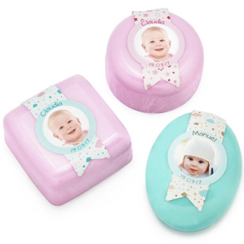 Aufkleber für Erinnerungen an die Taufe mit Foto. Online-Verkauf