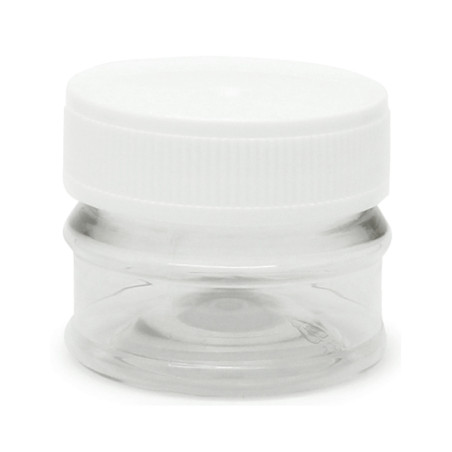 Transparente Gläser 30 ml weißer Deckel