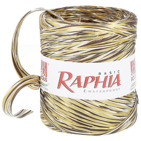Dreifarbiges Bastband Choco-Dorado-Natural