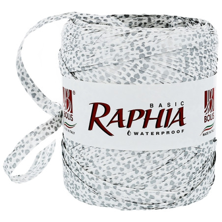 Raffia stužka strieborné srdcia