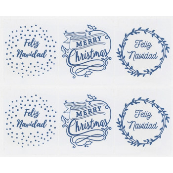 Frohe Weihnachten Blaue Aufkleber Frohe Weihnachten Blaue Aufkleber