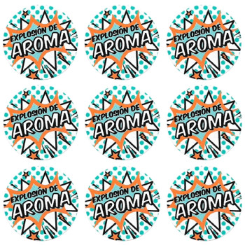 Aufkleber Pop-Art-Aroma-Explosion für Duftbeutel.
