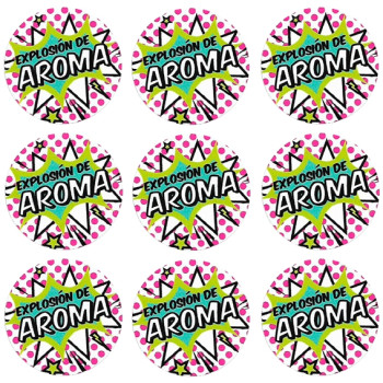 Aufkleber Pop-Art-Aroma-Explosion für Duftbeutel.