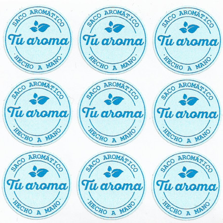 Personalizované nálepky na aromatické vrecúška. Online predaj.
