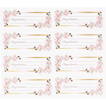 Rechteckige Aufkleber zum Schreiben von Zutaten