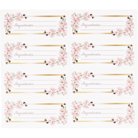 Rechteckige Aufkleber zum Schreiben von Zutaten