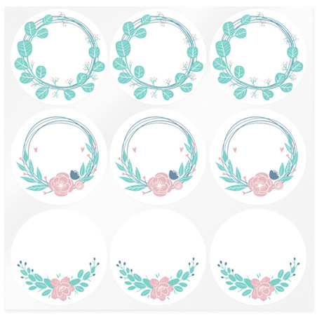 Botanische Aufkleber zum Aufschreiben