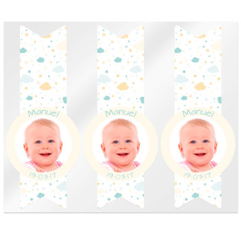 Aufkleber für Erinnerungen an die Taufe mit Foto. Online-Verkauf