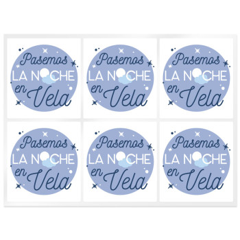 Aufkleber für Kerzen " Lass uns die ganze Nacht wach bleiben"