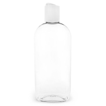 250 ml - Ovale PET-Flasche mit weißem Disc Top Verschluss 250 ml - Ovale PET-Flasche mit weißem Disc Top Verschluss