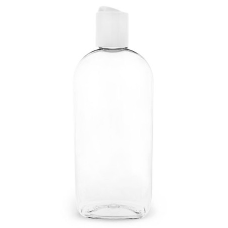 Oválna PET fľaša 250 ml uzáver dis top biela