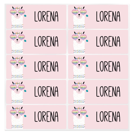 Personalisierte Aufkleber Lama