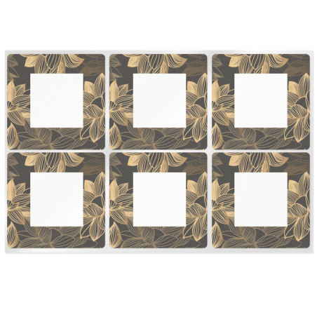 Quadratische Aufkleber Blumen Deluxe