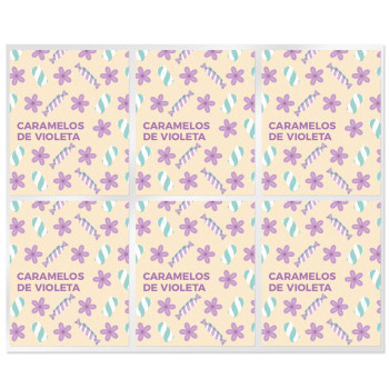 Aufkleber für violette Bonbon-Lippenstifte