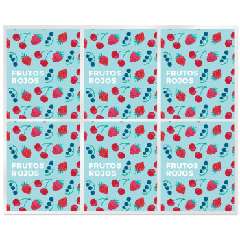 Aufkleber für Lippenstifte mit roten Früchten