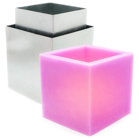 Quadratische Laternenform aus Metall 12 x 12 cm