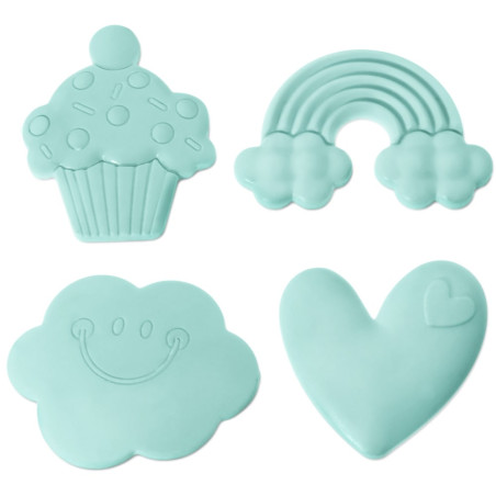 Wolkenform, Regenbogen, Herz und Cupcake