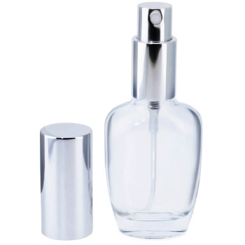 Kaufe ovalen Parfümflakon 30 ml mit silbernem Spray