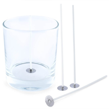 Gewachste Dochte 12 cm + Dochthalter für Kerzen. Gebrauchsfertig!