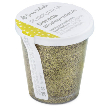 Purpurina dourada biodegradável