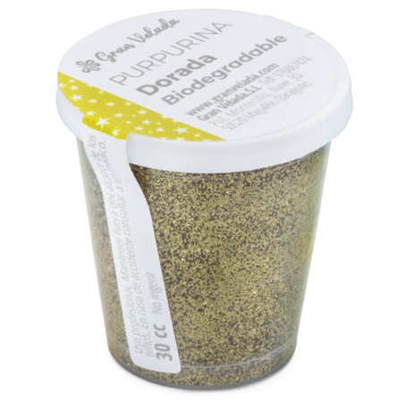 Purpurina dourada biodegradável