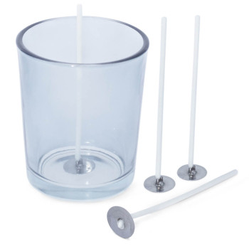 Gewachste Dochte 8 cm + Dochthalter für Kerzen. Gebrauchsfertig!