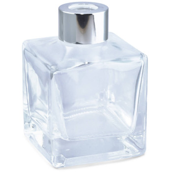 Frasco quadrado de 120 ml com arruela de prata para mikados. Frasco quadrado de 120 ml com arruela de prata para mikados.