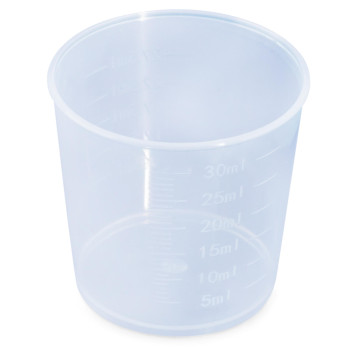 Mini copo de mediçao em plastico 30 ml