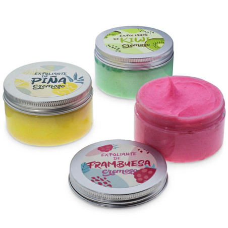 Kit como hacer exfoliantes cremosos de frutas. Materiales e instrucciones