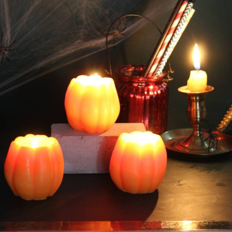 Súprava na výrobu halloweenskych tekvicových sviečok. Materiály a návod