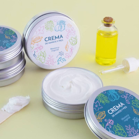 Set zur Herstellung von Hand- und Fußcreme. Materialien und Anleitung.