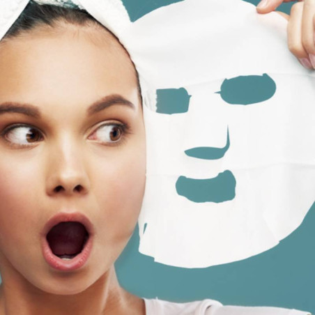 Set zur Herstellung von Zellulose-Gesichtsmasken. Materialien und Anleitung.