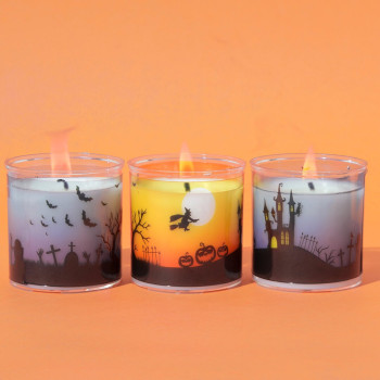 Kit para fazer velas de Halloween - Tudo o que você precisa para 3 velas
