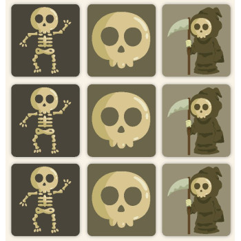 Pegatinas 9 calaveras y esqueletos Halloween