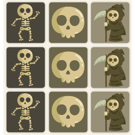 Pegatinas 9 calaveras y esqueletos Halloween