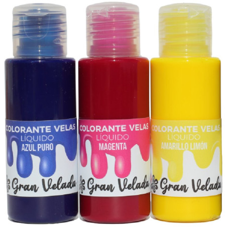 pack economico corante liquido para velas - Cores primárias