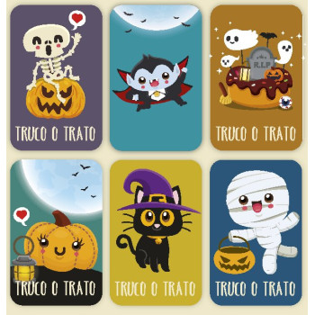 Adesivos doce ou travessura Halloween