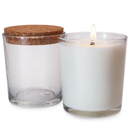 Copo 260 ml Marbella com tampa de cortiça para velas