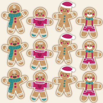 Pegatinas natalinas homem de gengibre